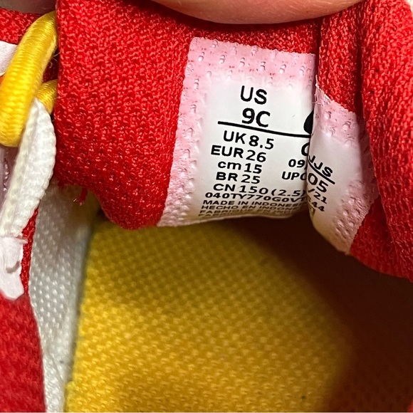 Nike Air Max 90 Toggle sneakers white red yellow activewear toddler size 9C - Picture 8 of 10